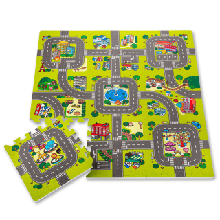Vzdelávacia podložka pre deti - Puzzle Foam Mat Foam City Street 9pcs