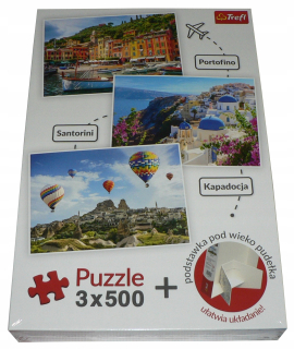 Trefl 500 X3 Puzzle Portofino Santorini Cappadocia