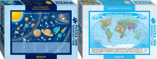 Puzzle Slnečná sústava + politický svet Set