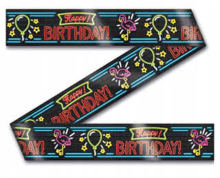 Paper Dreams Party páska Happy Birthday Neon