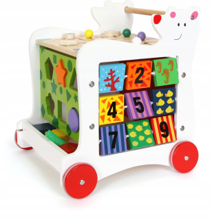 Interaktivny stolik pre deti -  Pushper Teddy Bear Drevený 6IN1 pre Toddler SFD