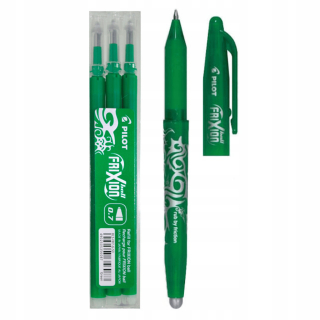 Zelené vymazateľné pero PILOT + 3× náplň do pera Green Frixion