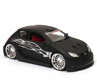 Autíčko pre deti - Peugeot 206 Tuning Model Welly v mierke 1:24 Mat