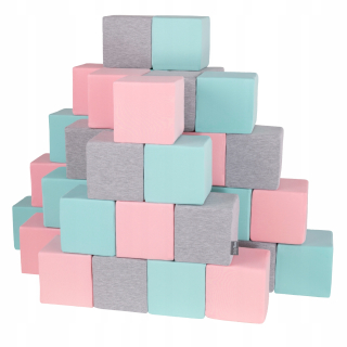 Penové bloky, puzzle - Mäkké penové bloky 48 ks pre deti farebné
