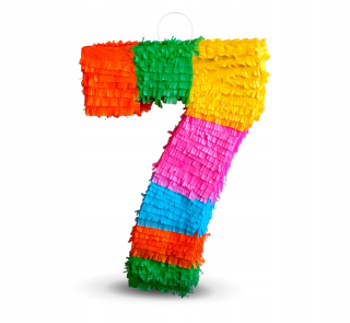 Piñatá rainbow číslica 7 50x35x7.5cm strana narodeniny