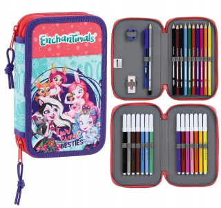 Peračník - Puzdro na ceruzku 2 komora s enchantimals vybavenie