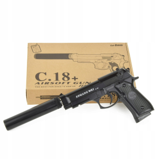 Pištoľ pre deti - PISTOL C18 + Kovový ASG Replica na guľôčky