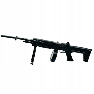 Ball Pistol Rifle Weapon 75 cm s časopisom a laserom