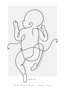 Obraz do detskej izby - Plagát Newborn Metric 1: 1 Gray 50x70 Mn02