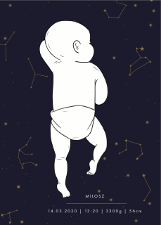 Obraz do detskej izby - Plagát Newborn Stem Metric 30x40 MN05