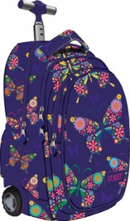 Školský batoh - Rucksack na gumových kolesách St.reet Butterfly T