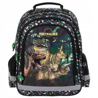 Školský batoh - Derform School Backpack Class 1-4 Dinosaur Trex