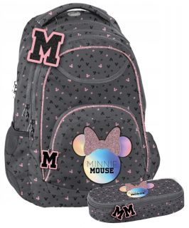 Školský batoh - Školská batohová myš Minnie nastavená na dievča