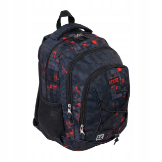 Školský batoh - Prémiový školský batoh LOOZZ RED PIXEL 3D 3 cm