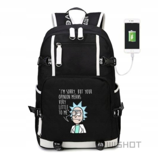 Školský batoh - Batoh Tornister Rick a Morty s USB portom