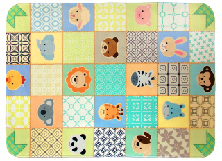 Hračky pre rozvoj lezenia - 3D plyšový koberec Mini Zoo 130x180cm Zvieratá