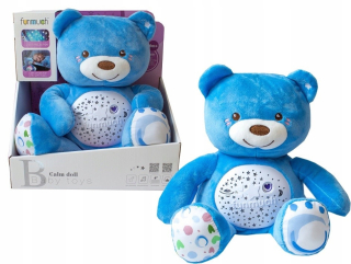 Plyšové Big Bear nočné svetlo Projektor s hudbou