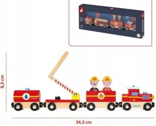 Dráha pre deti, stavebnica - Vlak Drevené Fire Brigade Story Nová kolekcia