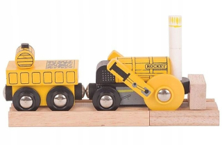Dráha pre deti, stavebnica - Vlak Drevené Lokomotíva Rakiet Bigjigs Rail