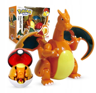 Rozprávková postavička - Pokéball Clip + Skladací figurín Pokemon Charizard
