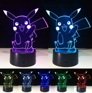 Nočná lampa do detskej izby - Pokémon Pikachu Go nočná lampa 3D LED pre darček