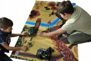 Vojenské autíčko - Poligon Big Military Mat na vojakoch 100x160