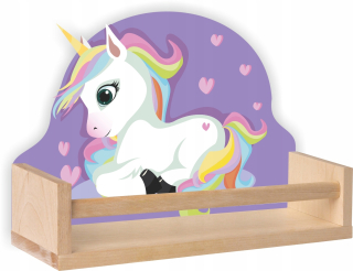 Polica do detskej izby - Drevená polička pony Jednorožec Unicorn oblaku