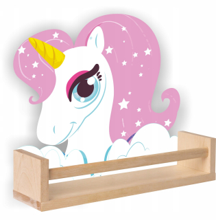 Polica do detskej izby - Drevená polička pony pony pony Jednorožec