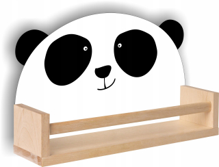 Polica do detskej izby - Drevená polička Panda škandinávsky štýl