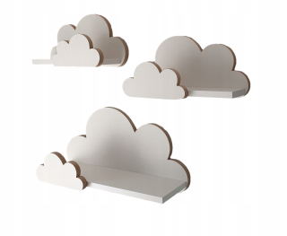 Polica do detskej izby - Police Cloud 3x police Mole - Elegance Cloud