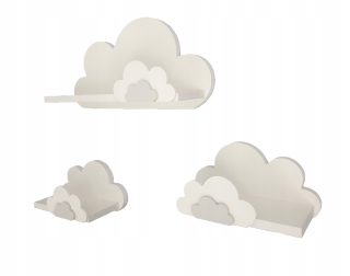 Polica do detskej izby - Police z oblaku set, 3x police. FISIM cloud