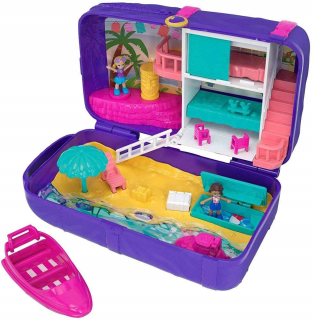 Bábika Polly Pocket - Vreckové vrecko Polly Skryté škvrny Plážová zábava FRY40