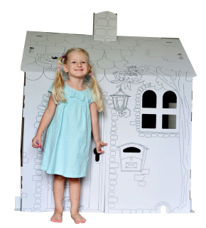 Papierové hračky - Poľský výrobca kartón Cottage pre maľovanie