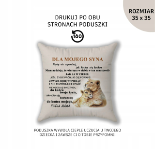 "Pre syna" Dekoračný vankúšik s potlačou je módny darček