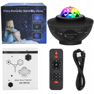 LED projektor nočnej oblohy - LED Star Projector NOCE LAMPE S HITCH SPEAKER