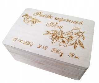 Úložný box - Krabica spomienok na drevenú metrikou