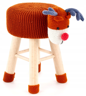 Detský sedací vak - pufa - Pouf Dolly 3 sobov Brown Halmar