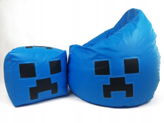 Detský sedací vak - pufa - PUFA Seat XXXL poufs ples darček Minecraft