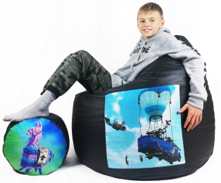 Detský sedací vak - pufa - Pouf Fortnite kreslo loptička puf guličky darček