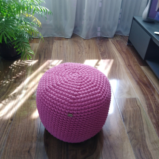 Detský sedací vak - pufa - PUFA handmade pletené nôž 33/35 ružová