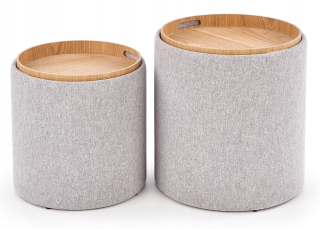 Detský sedací vak - pufa - Pouf so schránkou Baby Armchair Grey Fabric