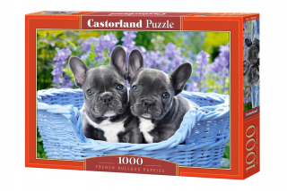Puzzle 1000 el. C-104246 Francúzsky buldoček Šteňatá