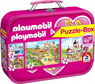 Puzzle 4v1 Schmidt Playmobil 320el kufor Metal