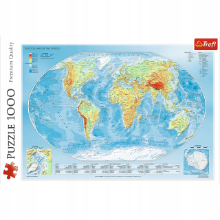 Puzzle Trefl fyzikálne mapu sveta 1000 el.