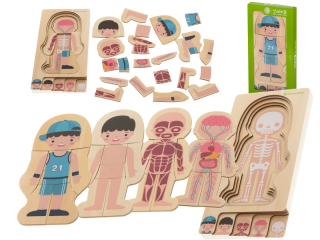 Puzzle drevené Posilňovanie Montessori Boy