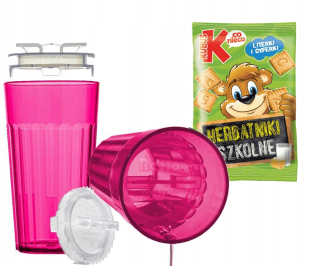 Reflo Nerozbitný pohár na učenie sa piť s vložkou + Kubuś maslové sušienky 30 g