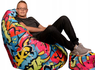Detský sedací vak - pufa - Relaxačné kreslo XXXL + pouf zdarma rôznych vzorov