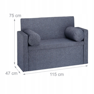 Detské kreslo - Relaxdays lavica sedadlá s operadlom 75x15x47cm