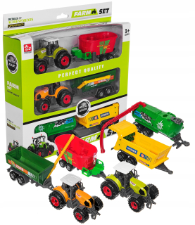 Traktor - Sušička 2x Traktor 4x Metal Machine Set Farmer