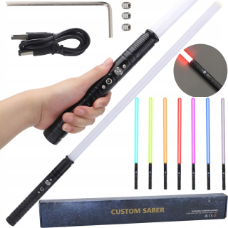 RGB HRAČKA SVETELNÝ MEČIC ŽIARIÚCI ZVUKOM 7 FARIEB 77CM KOVOVÁ RÚČKA